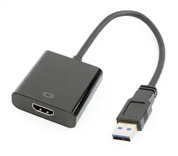 Перехідник Cablexpert USB3.0-HDMI, 0.15 м, черний (A-USB3-HDMI-02)