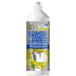 Засіб для ручного миття посуду Wash&Free Соковитий лимон та м'ята 1000 г (4823128001355)