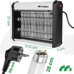 Знищувач комах MalTec MasterKiller 112544, 16 Вт, електрична інсектицидна UV-лампа від комарів та мух, чорна - мініатюра 4