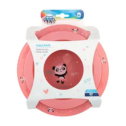 Набір дитячого посуду Canpol babies Exotic Animals 2 шт. рожевий (56/523_pin) - мініатюра 4