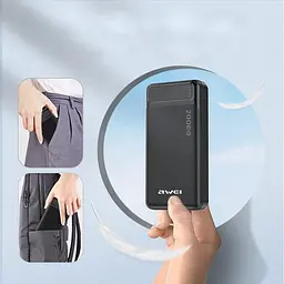 Power Bank Awei P6K 20000mAh Black UA - мініатюра 3