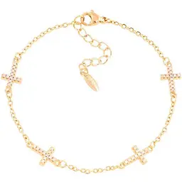 Браслет XUPING Позолота 18K "Ланцюжок з Хрестиками» довжина з ланцюжком 17.5-21см х 1.5мм (251803)