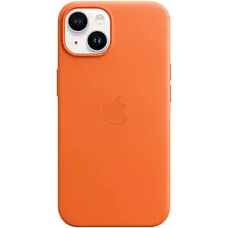 Чохол Leather Case with MagSafe для Apple iPhone 14 Orange AAA [76981] - мініатюра 1