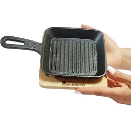 Сковорода чавунна міні MasterPro Cook & share з дошкою для сервірування 13.7 см (BGMP-3808-4) - мініатюра 5