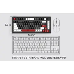 Клавіатура MageGee MK-Star 75 Yellow Switch White/Black/Red (6971969727236-UA) [159846] - мініатюра 9