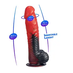 Фалоімітатор SilexD Fantasy Liquid Silicone Devil, 20.3 см - мініатюра 3