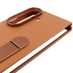 Шкіряний чохол Leather Case (AAA) with stand для Samsung Galaxy Z Fold7 Tan - мініатюра 4