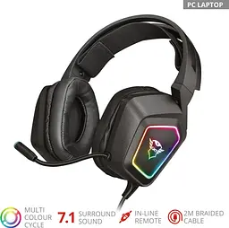 Гарнітура ігрова Trust GXT450 BLIZZ 71 RGB USB Black (23191_Trust) - мініатюра 2