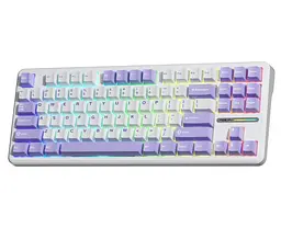Механічна ігрова клавіатура Aula Mechanical F-87 White-Purple KRGD Blue switch - мініатюра 1