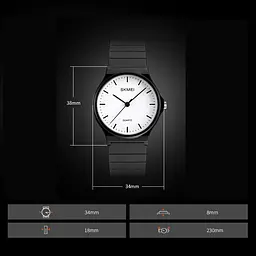 Наручний годинник жіночий Skmei 1419 Black White, 1419BKWT (18415) - мініатюра 8