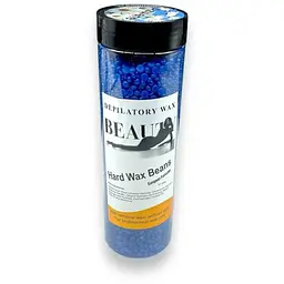 Плівковий віск для депіляції Hard Wax Beans BEAUTE Blue в гранулах 400 г — професійний гарячий віск без смужок