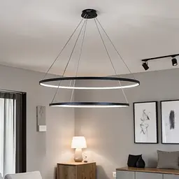 Стильний підвісний LED-світильник 7529832-2A BLACK, кільця 800+1000 мм, регульована висота - мініатюра 2