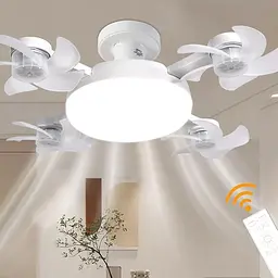 Світлодіодна стельова люстра-вентилятор AY1053 / LED лампа з вентилятором у патрон / Стельовий світильник-вентилятор 60W - мініатюра 7