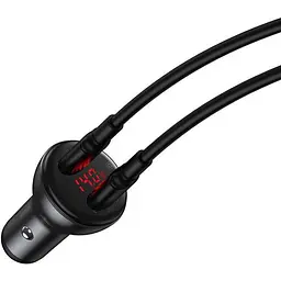 Автомобільний зарядний пристрій Baseus Digital Display 2USB 45W CCBX-B0G Grey - мініатюра 4