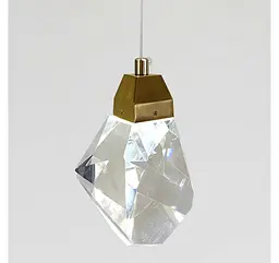 Поодинокий світлодіодний підвіс Artlight 2016/1CP з гранованим скляним елементом, латунь. - мініатюра 3