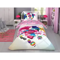 Комплект постільної білизни TAC Disney Trolls Color Party Напівторний Різнокольоровий 000229560