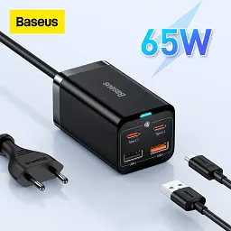 Зарядний пристрій Baseus GaN 3 Pro 2xUSB 2xType-C 65W CCGP040101 чорне - мініатюра 8