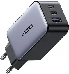 Зарядний пристрій Ugreen CD244 USB-A + 2 x USB-C 65 Вт GaN Tech Fast Charger сірий - мініатюра 2