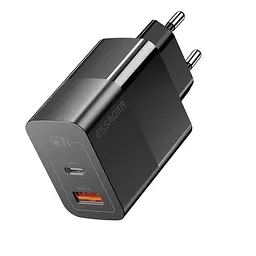 Мережевий зарядний пристрій Essager Pinchen 33W USB A + TYPE C Чорний (ECTAC-PCB01-P)