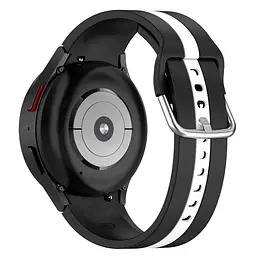 Ремінець для Samsung Galaxy Watch 6 40mm 6 44mm - чорно-білий ширина кріплення 20мм силікон Watchbands D2 (W16-9WB84122939) - мініатюра 2