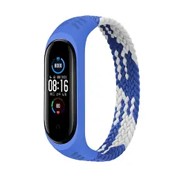 Ремінець до фітнес браслета BeCover Elastic Nylon Style для Xiaomi Mi Smart Band 5/6 (Size L) Blue-White (706162)
