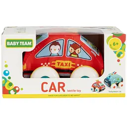 Іграшка текстильна Baby Team Машинка Таксі (8420) - мініатюра 3