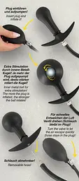 Анальна пробка Orion Inflatable Plug, 8 см (чорний) - мініатюра 9