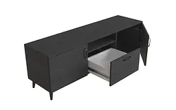 Тумба Лестер на конусних ніжках Ferrum-decor 48x139x38 Чорний метал ДСП Сосна Кембра 16 мм (FRD-106802) - мініатюра 4