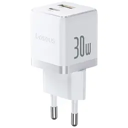 Зарядний пристрій Baseus 1xUSB-C 30 Вт + 1xUSB білий (P1011160A213-00) - мініатюра 3