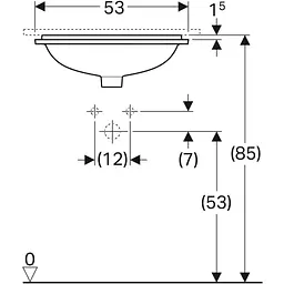 Раковина Geberit VariForm 53 500.763.01.2, Білий - мініатюра 4