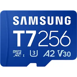 Карта пам'яті Samsung MICRO SDXC T7 256GB, U3, V30, A2 до 170 Мб/с (MB-MB256T/WW)
