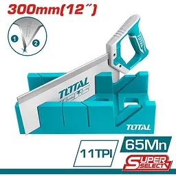 Ножівка Total THT59126 пасовочная по дереву 11 зубів на дюйм 300 мм + стусло - мініатюра 2