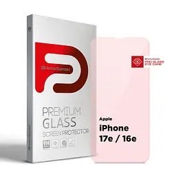 Захисне скло для Apple iPhone 16e/17e, Pro Eye Care, прозоре, загартоване 2.5D скло без рамки, глянцеве, повне проклеювання, захист зору від шкідливого випромінювання, ArmorStandart (ARM84543)