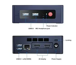 Неттоп MINI S, Black, Celeron N5095 (4x2.0-2.9 GHz), 8Gb DDR4 2933 MHz SO-DIMM Beelink teh0020014 - мініатюра 3