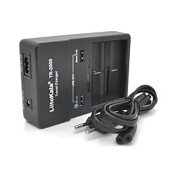 Зарядний пристрій для акумуляторів Liitokala 2 Slots, USB1/QC/3.0, USB2/2.4A, NiMHC(R14)/SC/AA/AAA/17670, Li-ion10440...26650 (Lii-TR2000) - мініатюра 2