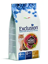 Сухой корм для стерилизованных кошек Exclusion Mediterraneo Sterilized Beef с говядиной, 1.5 кг