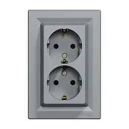 Розетка Schneider Electric ASFORA із заземленням подвійна сталь 16А (EPH9900162)