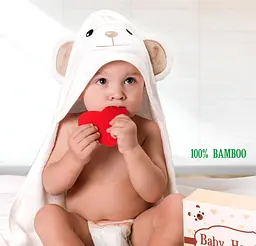 Дитячий рушник з Капюшоном Lovely Svi Ведмедик з коричневими вушками в Коробці 90 х 90 см - мініатюра 3