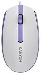 Миша Canyon M-10 USB оптична 1000 dpi 3 кнопки (CNE-CMS10WL) біла з фіолетовим