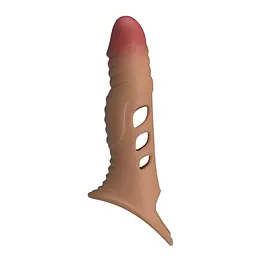 Насадка на пеніс Pretty Love Penis Sleeve Extender, 22 см (коричневий) - мініатюра 2
