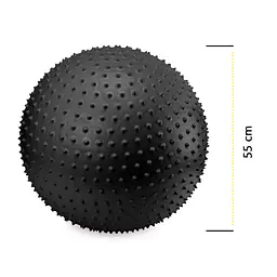 М'яч для фітнесу (фітбол) Cornix 55 см масажний Anti-Burst Black XR-0466 - мініатюра 7