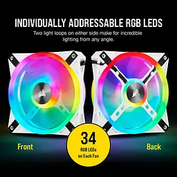 Вентилятор Corsair iCUE QL120 RGB, 120x120x25мм, 4-pin PWM, белий (CO-9050103-WW) - мініатюра 6