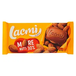 Упаковка шоколаду Roshen Lacmi молочного з цілим мигдалем 90 г х 12 шт