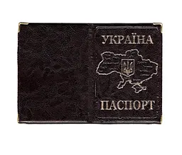 Обкладинка шкірозамінник на поспаспорт Мапа 52838, тиснення золотом Бордовий