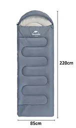 Спальник Naturehike Y150L (NH21MSD08) +11°C - лівий - сіро-блакитний - мініатюра 2
