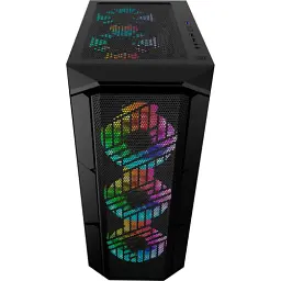 Корпус 1stPlayer XF-BK-4F7, Black, без БЖ, Midi Tower, ATX / Micro ATX / Mini ITX, 1xUSB 3.0 / 2xUSB 2.0, макс. CPU - 165 мм / VGA - 320 мм, 4x120 мм ARGB, бічна панель із загартованого скла - мініатюра 4