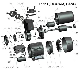 Станція 0.35кВт Hmax 35м Qmax 40л/хв (вихровий насос) 1л LEO LKSm350A (776113) - мініатюра 4