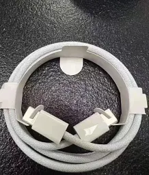 Кабель PD 60W 1 м USB-C ↔ USB-C в тканинному обплітанні Woven для Apple MacBook / iPad / iPhone OEM білий - мініатюра 4