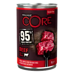 Консерви для собак Wellness CORE 95% Single Protein, Beef with Broccoli з яловичиною