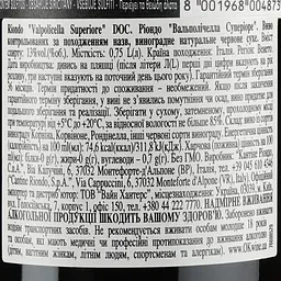 Вино Riondo Valpolicella Superiore DOC, червоне сухе, 13,5%, 0,75 л - мініатюра 3